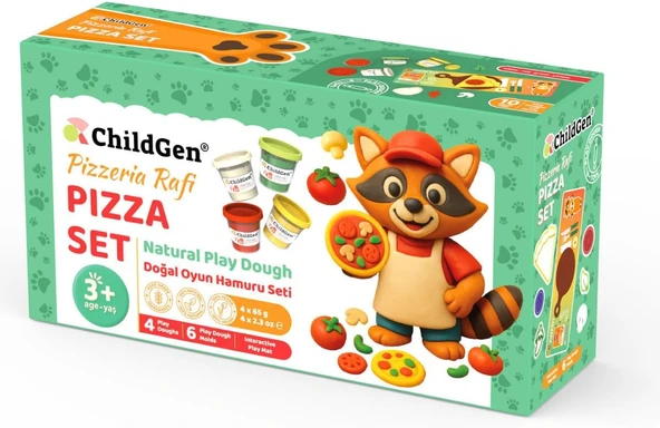 Childgen Doğal Oyun Hamuru Sevimli Patiler - Pizza Set ürün görseli 1