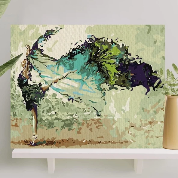 Palmiye Hobi Sanat Sayılarla Boyama Tuval Seti Fırça Boya Dahil (Çıtalı) 40X50 Cm - Balerin ürün görseli 1