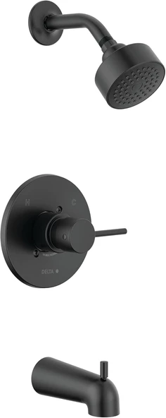 Faucet 14 Serisi Mat Siyah Duş Bataryası, Küvet Duş Döşeme Seti, Tek Sprey Dokunma Temiz Siyah Duş Başlığı, Mat Siyah T14459-Bl-Pp (Valf Dahil Değildir) ürün görseli 1