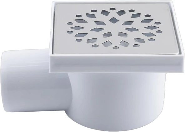 Metal Plastik Yer Süzgeci Banyo Izgara Lavabo Pis Su Gideri Kapak Yandan Çıkışlı Yer Sifon 50 Mm ürün görseli 1