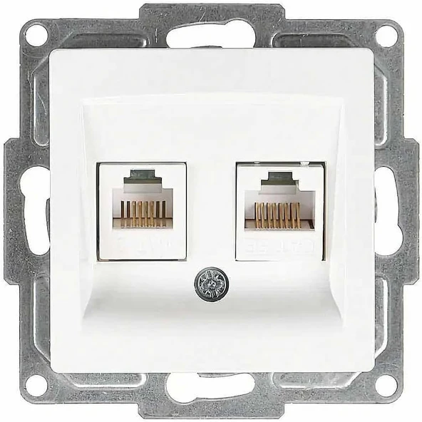 Visage Data + Nümeris Telefon Prizi (Rj45 Cat5E + Cat3), Beyaz (Mekanizma + Tuşkapak) ürün görseli 1