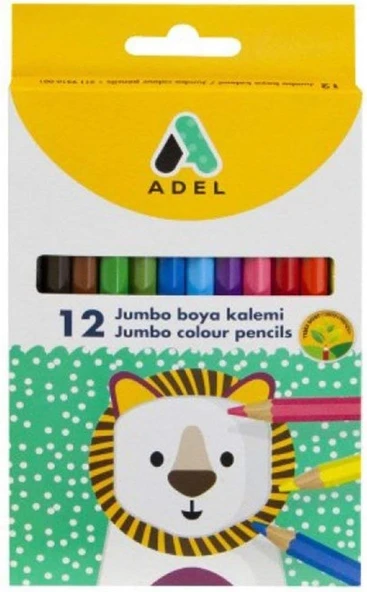 Adel Boya Kalemi, 12 Renk, Kalın Uçlu, Ergonomik Üçgen Gövde, Parlak Renkler, Çocuklar İçin Güvenli ürün görseli 1