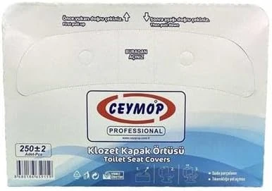 Ceymop Professional Klozet Kapak Örtüsü, Tek Kullanımlık, 250 Adet ürün görseli 1