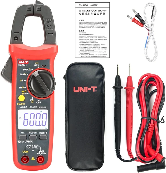 Uni-T Ut204 + Dijital Sıkıştırma Ölçüm Sıcaklık Alternatif Akım Doğru Akım Gerilim Direnç Test Multimetre ürün görseli 1