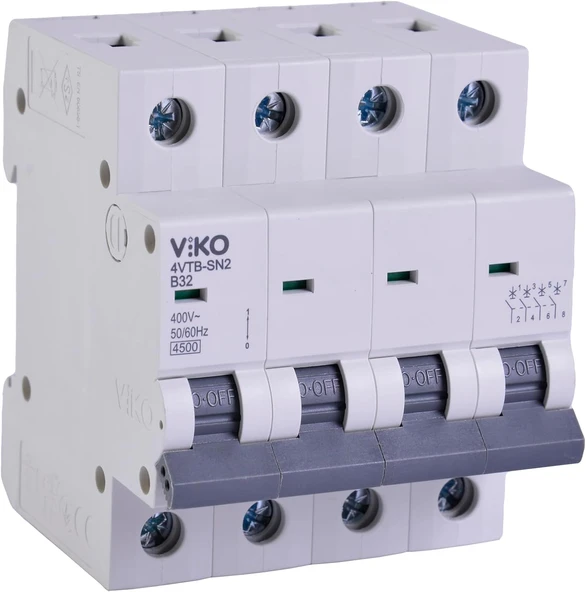 4Vtb-4B32 Otomatik Sigorta 4,5Ka B Tipi 4 Kutup 32A ürün görseli 1