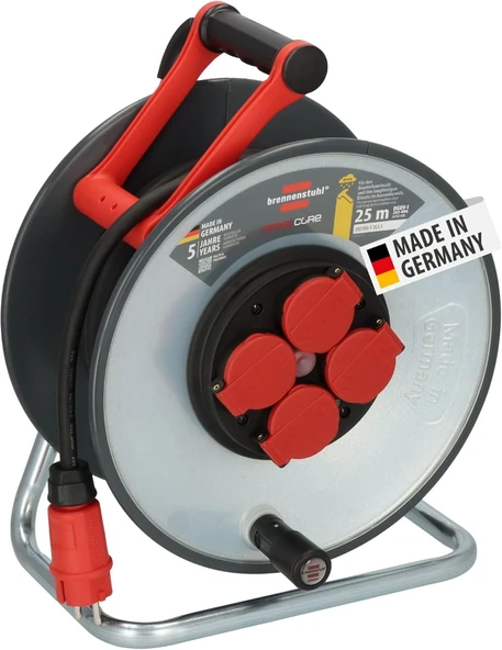 Brennenstuhl Professional Steelcore Serisi H07Rn-F 3G2.5 Kablolu Sigorta Şalterli Ip44 25 Metre Makaralı Priz ürün görseli 1