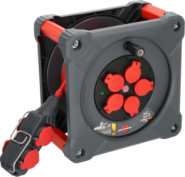 Brennenstuhl Professional Serisi 4 Soketli Ip44 33+5 Metre Isınma Şalterli Makaralı Kablo H07Bq-F3G2.5 ürün görseli 1