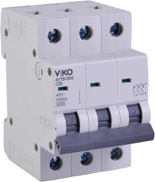 4Vtb-3C25 Otomatik Sigorta 4,5Ka C Tipi 3 Kutup 25A ürün görseli 1