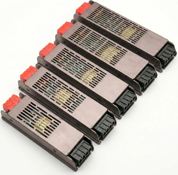 12V Gold Serisi Slim Sessiz Led Trafosu – Cata Metal Kasa, Fansız Tasarım, Klemensli Şerit Led Adaptörü – Ip20 İç Mekan Güç Kaynağı (5A / 10A / 12.5A / 17A / 21A / 30A) (17 Amper) ürün görseli 1