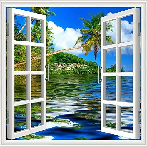 Pencere Poster Duvar Kağıdı Tatil Yapışkanlı Sticker ürün görseli 1
