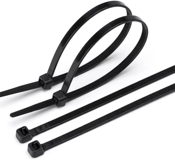 Plastik Cırt Kelepçe, Kablo Bağı Seti, Beyaz, 2.5 X 150 Mm, 100 Adet, Kendinden Kilitlemeli Dayanıklı Naylon Kelepçe, Ev, Ofis Endüstriyel Düzenleme İçin (Siyah) ürün görseli 1