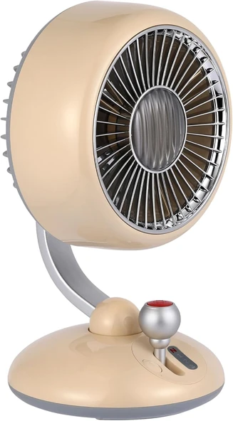 Juo Q3 120° Salınımlı 3 Kademeli Led Işıklı Şarjlı Masaüstü Fan Vantilatör Bej ürün görseli 1