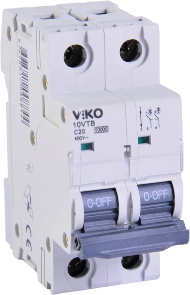 10Vtb-2C20 Otomatik Sigorta 10Ka C Tipi 2 Kutup 20A ürün görseli 1