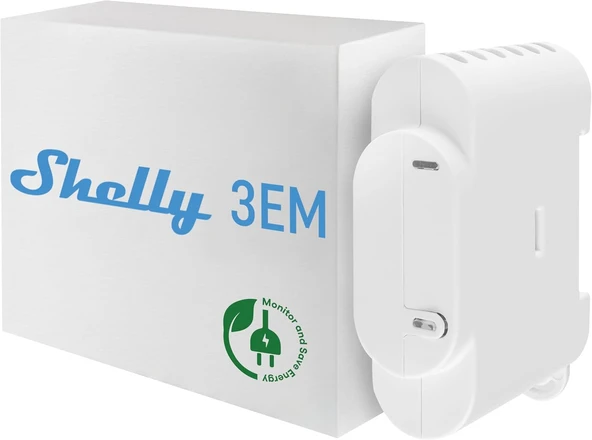 Shelly 3Em | Wi-Fi Kontrollü Akıllı 3 Kanallı Röle Şalteri, Ölçümü Koruma Kontrollü | Alexa Google Uyumlu | Ios Android Uygulaması | Hub Gerekmez | Akım Izleme ürün görseli 1