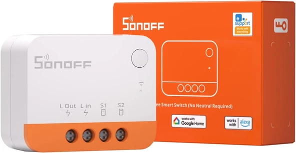 Sonoff Zbminil2 Kablosuz Şalter (Nötr Kablo Gerektirmez), 2 Yönlü Akıllı Anahtar, Alexa Google Uyumlu, Zigbee 3.0 Gateway Hub Ile Uyumlu, 6A/1440W ürün görseli 1