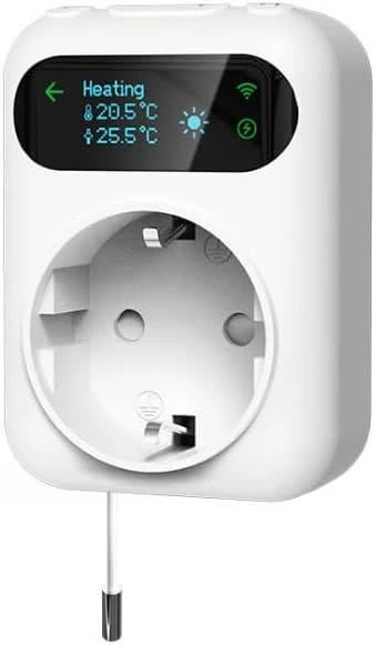 Wifi Priz Tipi Harici Su Geçirmez Sensörlü Termostat (Tuya,Smart Life Uyumlu) ürün görseli 1
