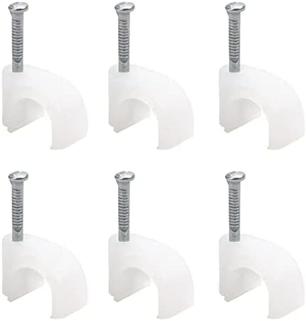100 Adet No 1 Beton Çivili Kablo Tutucusu Kroşe -1 Numara 4X6 Mm Kordon Kablo Kroşesi (100) ürün görseli 1