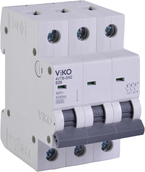 4Vtb-3B25 Otomatik Sigorta 4,5Ka B Tipi 3 Kutup 25A ürün görseli 1