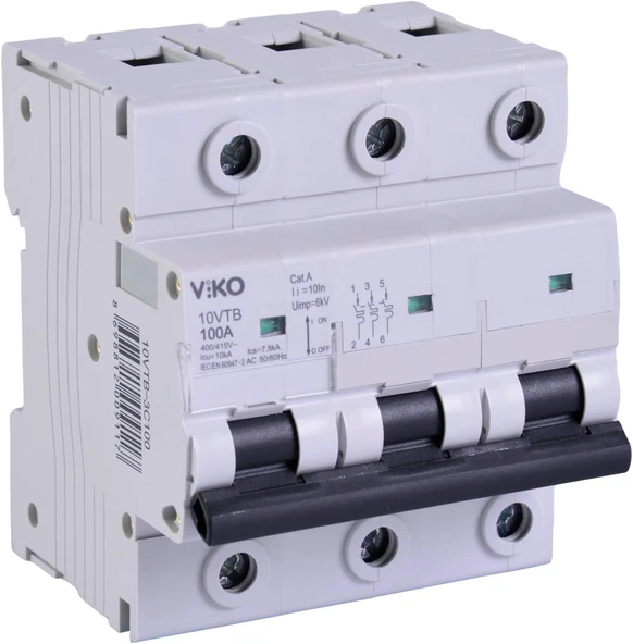 10Vtb-3C100 Otomatik Sigorta 10Ka C Tipi 3 Kutup100A ürün görseli 1