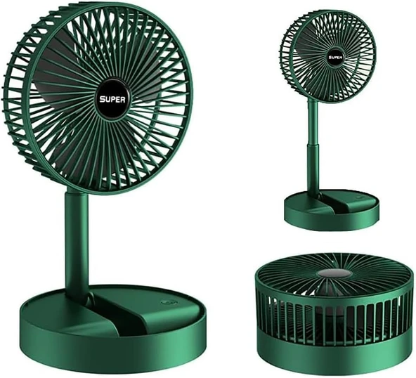Şarjlı Taşınabilir Fan Katlanır Teleskopik Usb Fanı Ev Ofis Masaüstü Sessiz Fan ürün görseli 1