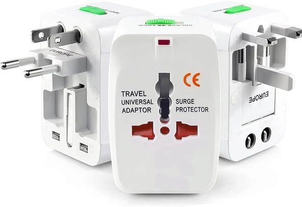 Coverzone Akım Korumalı Universal Fiş Çoklu Priz Cv640 Priz Çevirici Dönüştürücü Kompakt Tasarım Amerikan Fişi, İngiliz Fişi, Türkiye Fişi 125V - 250V 13A (Beyaz) ürün görseli 1