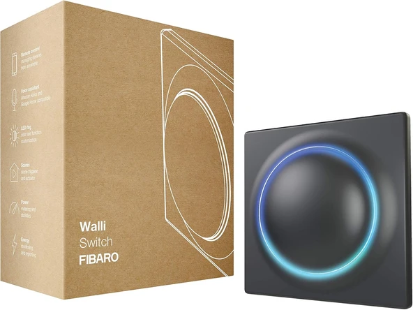 Fibaro Walli Switch/Z-Wave Sıva Altı Röle Anahtarı, Kablosuz Açma Kapama Tetikleyici, Antrasit, Fgwdseu-221-8 ürün görseli 1