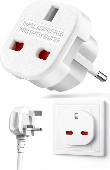 Kyrotech İngiltere’Den Ab’Ye Seyahat Adaptörü, Uk G Tip 3 Pin’Den Avrupa E/F Tipi 2 Pin Priz Dönüştürücü, Güvenlik Kilitli, 240V 10A, 16A, Fransa, Almanya, Hollanda, Polonya, İsveç Uyumlu ürün görseli 1