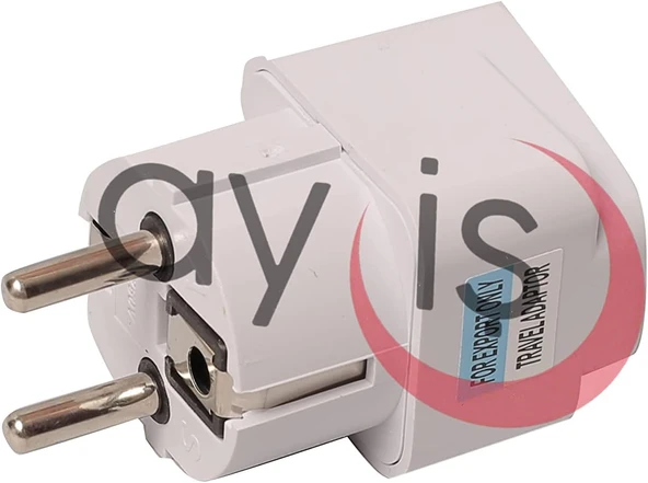 Ay-İş Evrensel Adaptör Seyahat Fişi Beyaz Ab Normu - 250V Ac 10~16A ürün görseli 1