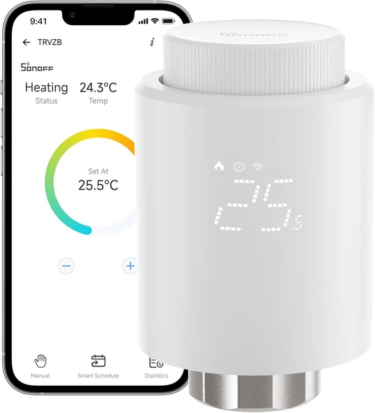 Sonoff Trvzb Termostatik Radyatör Vanası, Akıllı Termostat, Uygulama İşlevselliği, Zigbee Termostat Gereksinimleri Zigbee 3.0 Hub, Alexa Ile Uyumlu/Home Assistant ürün görseli 1