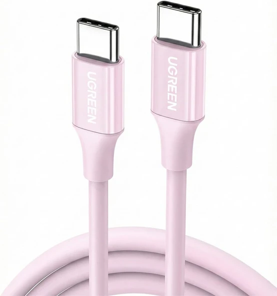 Ugreen Usb-C 60W 3A Qc Pd Hızlı Şarj Kablosu, 1 Metre, Pembe, 65124 ürün görseli 1