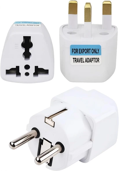 Kyrotech Uluslararası Seyahat Adaptörü 2’Li Set, Tip C Avrupa, Tip G İngiltere Adaptör Fişi, 150 Den Fazla Ülke Uyumu, Çoklu Uç Fiş Desteği, Hac, Umre, Abd, Ab, İngiltere, Avustralya Priz Dönüştürücü ürün görseli 1