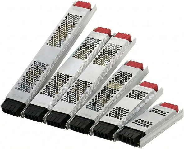 12V Slim Sessiz Şerit Led Trafosu - Cata Metal Kasa İnce Tasarım Klemensli Adaptör (5A / 12.5A / 17A / 21A / 30A Seçenekleri), Ip20 İç Mekan (21 Amper) ürün görseli 1