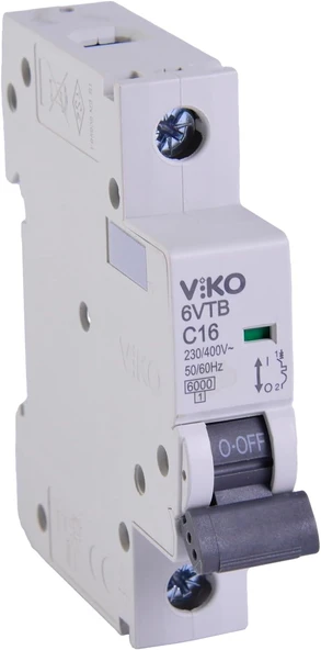 6Vtb-1C16 Otomatik Sigorta 6Ka C Tipi 1 Kutup 16A ürün görseli 1