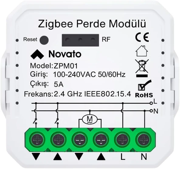 Tuya Mini Zigbee Perde Panjur Rölesi (Tuya, Life, Assistant, Zigbee2Mqtt Uyumlu) ürün görseli 1
