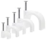 Mutlusan Beton Çivili Kablo Tutucu, Kroşe Beyaz, 100 Adet (3 No) ürün görseli 1