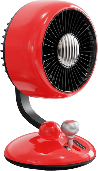Juo Q3 120° Salınımlı 3 Kademeli Led Işıklı Şarjlı Masaüstü Fan Vantilatör Kırmızı ürün görseli 1