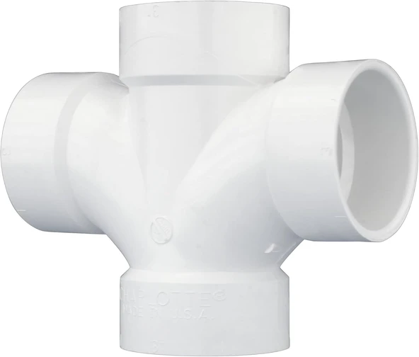 Charlotte Pipe 3 Dwv Çift Sıhhi Tee Dwv (Yağmur, Atık Havalandırma) (1 Birim Parça) ürün görseli 1