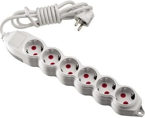 Katar Mono 6 Lı Topraklı 2 Metre Grup Priz ürün görseli 1