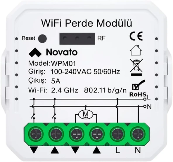 Tuya Mini Wifi Akıllı Perde Panjur Rölesi (Tuya, Life, Google Home, Alexa, Assistant Destekli) Yüzdesel Kalibrasyon Özellikli ürün görseli 1