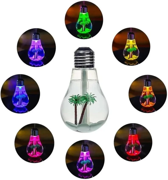 Mobee Ampul Şeklinde Led Işıklı Hava Nemlendirici Buhar Makinesi ürün görseli 1