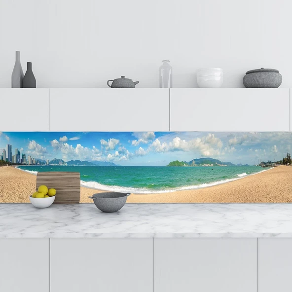 Mutfak Tezgah Arası Folyo Fayans Kaplama Folyosu Nha Trang Plaj 60X200 Cm ürün görseli 1