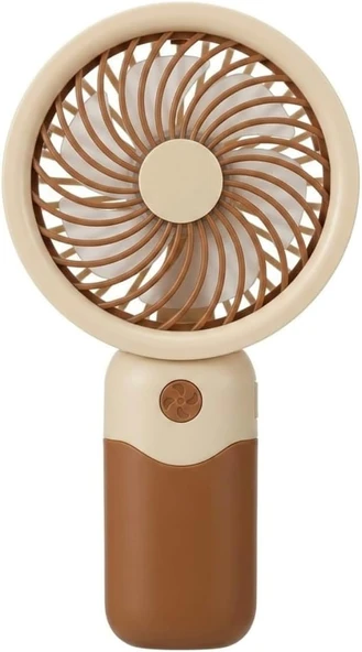 Mini-Fan Taşınabilir El Fanı, Usb Şarjlı, 3 Kademeli Hız, Masaüstü Standlı, 15 Cm, 3 Kademeli Hız Ayarlı, Kahverengi ürün görseli 1