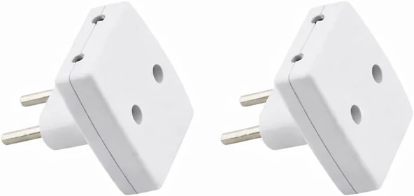 T Tipi Fiş Golyat 2’Li Priz Dönüştürücü, Çoklu Adaptör Priz, Yüksek Dayanıklı Elektrik Prizi, Ev Ofis Seyahat Uyumlu, Kompakt Tasarım, Beyaz, 2 Adet ürün görseli 1