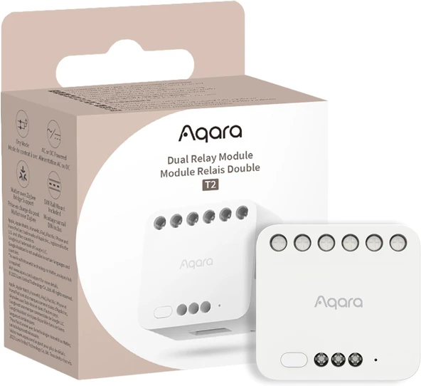 Aqara Matlı Çift Röle Modülü T2, Aqara Zigbee 3.0 Göbek Gerekir, Garaj Kapıları Kazanlar Için Kuru Temas Modu, Rulo Şemsiye Şalteri Işık Şalteri, Homekit Alexa ürün görseli 1