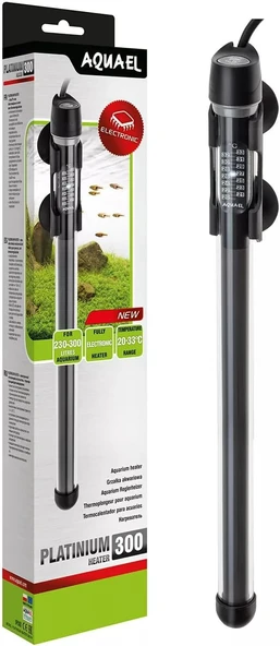 Aquael 121221 Cam Isıtıcı Platinium Heater 300 W, 300 G, Siyah ürün görseli 1