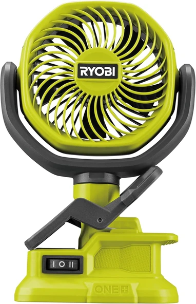 Ryobi Rcf18-0 V Akülü Klipsli Vantilatör (Kompakt Taşınabilir Akülü Vantilatör, Kauçuk Sabitleme Kelepçesi, 2 Kademeli Ayar, Tambur Çapı (Cm) 10, Pil Şarj Dahil Değildir), Yeşil ürün görseli 1
