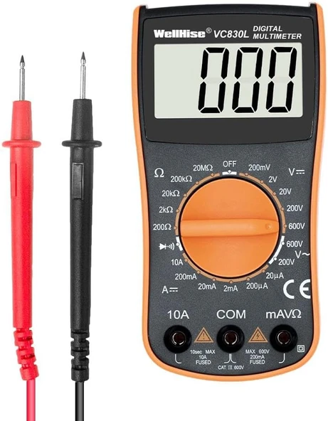 Wellhise Vc830L Ölçü Aleti Multimetre Avometre Büyük Ekran Vc A+ Series ürün görseli 1