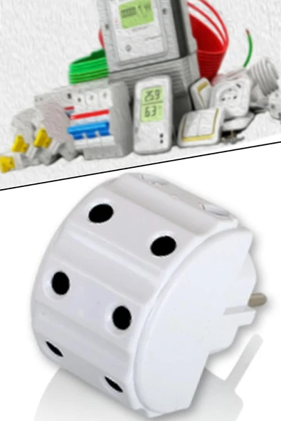 Mobee Fetih F-07 Çoklu Priz 5 Li Priz Golyat Priz Çoklayıcı Piriz Kafa 5 Li Golyat Fiş. 1410 ürün görseli 1