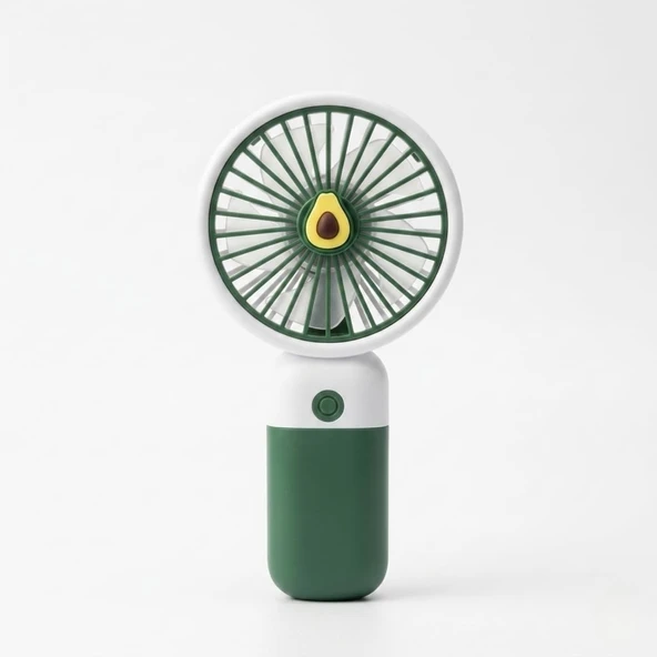 Mini-Fan Taşınabilir El Fanı, Usb Şarjlı, 3 Kademeli Hız, Masaüstü Standlı, 16 Cm, 3 Kademeli Hız Ayarlı, Yeşil, Avokado Desenli ürün görseli 1