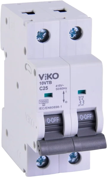 10Vtb-2C25 Otomatik Sigorta 10Ka C Tipi 2 Kutup 25A ürün görseli 1